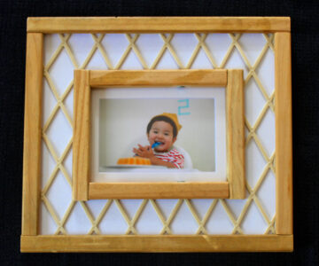frame made from baby gate lattice